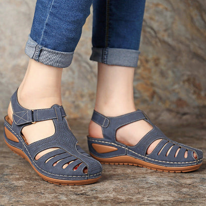 Joy – Retro Wedge-Sandalen mit runder Zehenform für Frauen