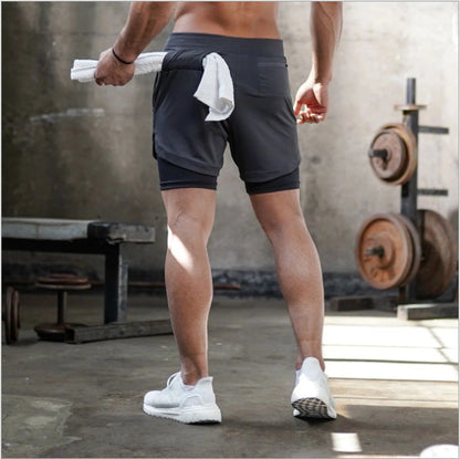 Steven – Sommer Laufshorts für Herren 2 in 1 Sport Shorts