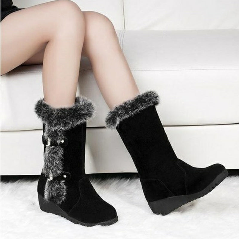 Louise – Bequeme Winterstiefel aus veganem Leder mit Futter für Frauen