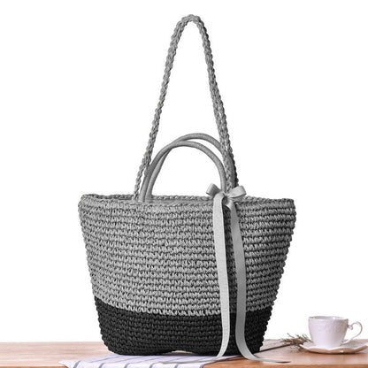 Sandra – Handgefertigte Rattan Strandtasche für Damen