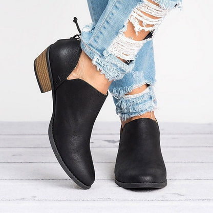 Sandra – Retro Hochhackige Ankle Boots für Damen