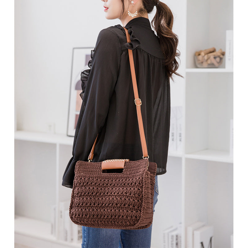 Juliet – Tragbare diagonale Woven Tasche für Herbst und Winter