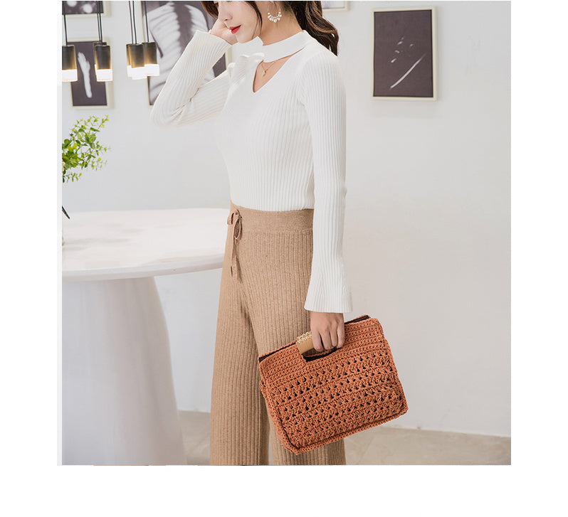 Juliet – Tragbare diagonale Woven Tasche für Herbst und Winter