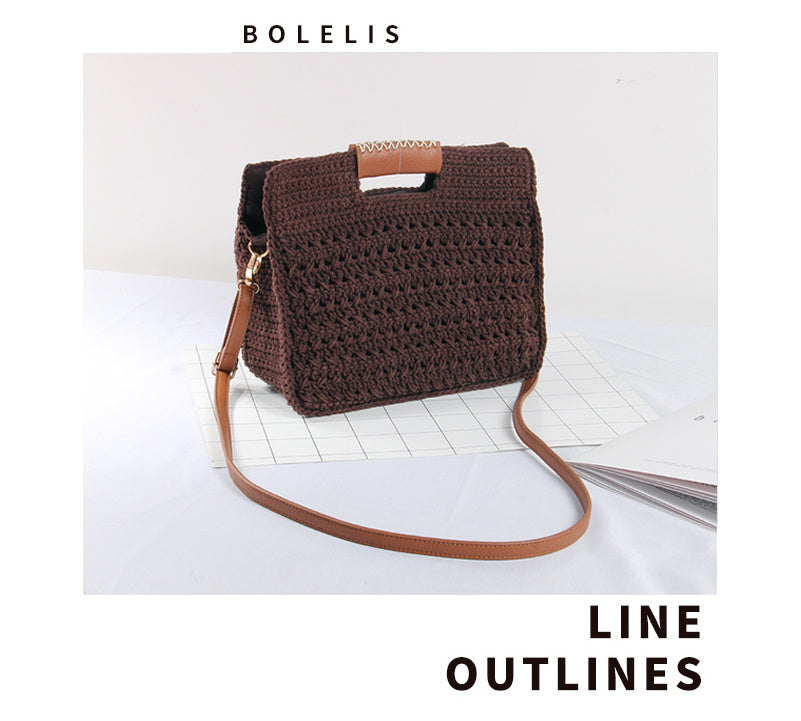 Juliet – Tragbare diagonale Woven Tasche für Herbst und Winter