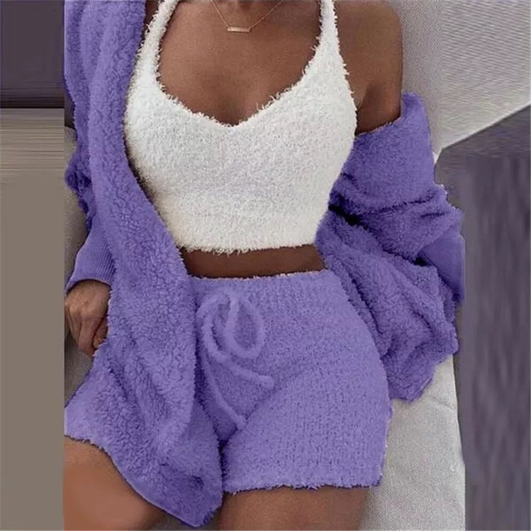 Patricia – Bequemes Damen-Pyjama-Set mit langärmligem Oberteil und Shorts