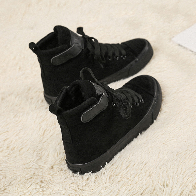 Kathryn – Hochwertige schwarze Canvas-Sneaker mit Klettverschluss für Damen