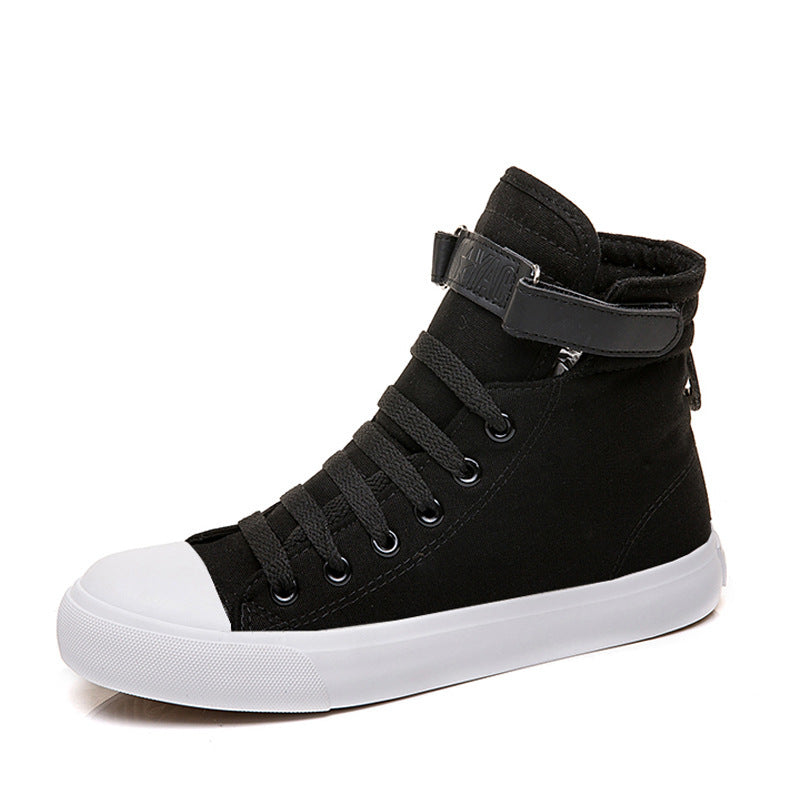 Kathryn – Hochwertige schwarze Canvas-Sneaker mit Klettverschluss für Damen