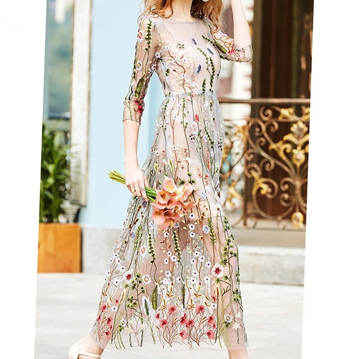 Ruth – Boho Blumen Kleid für Damen im 2-teiligen Set