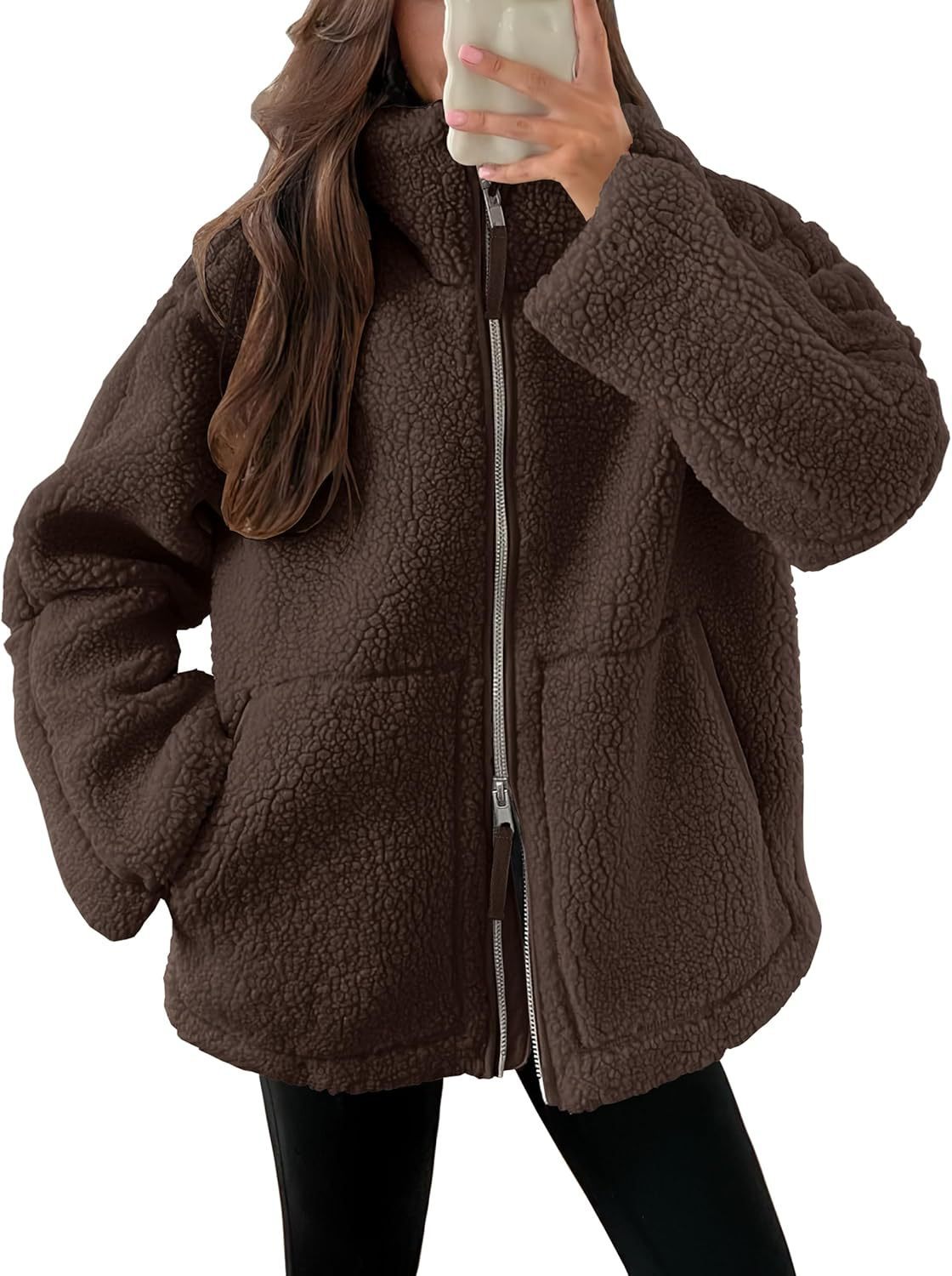 Michelle – Winter-Lapel-Nahtjacke mit Taschen aus hochwertigem Fleece für Damen