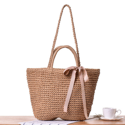 Sandra – Handgefertigte Rattan Strandtasche für Damen