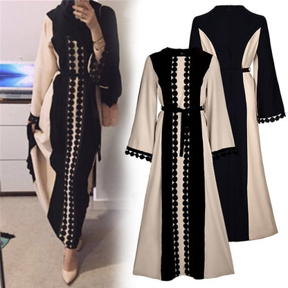 Betty – Abaya mit orientalischer Spitze und Patchwork