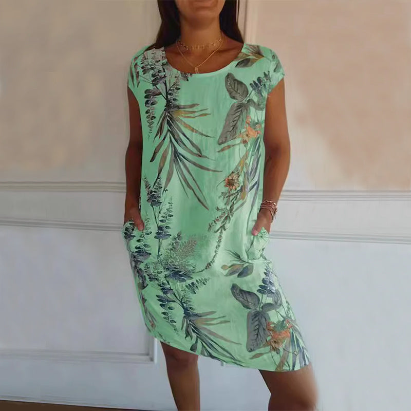 Samantha – Sommerliches Kleid mit Blumen- und Blattdruck