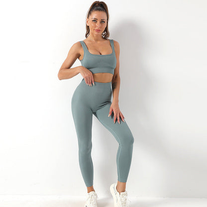 Shirley – 2-teiliges nahtloses Yoga-Set mit hochgeschnittenen Leggings für Damen