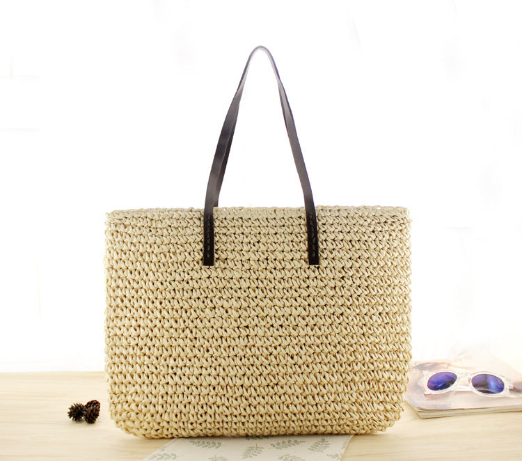 Sandra – Handgefertigte Rattan Strandtasche für Damen