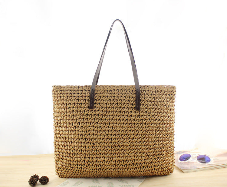 Sandra – Handgefertigte Rattan Strandtasche für Damen