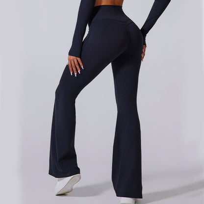 Sandra – Hochtaillierte Damen-Yogahose mit weitem Bein