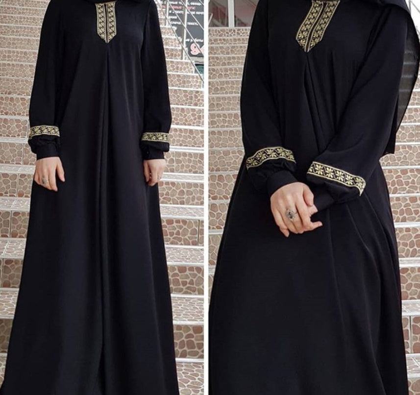 Angela – Plus Size Bedrucktes Abaya Jilbab Muslim Maxi Kleid