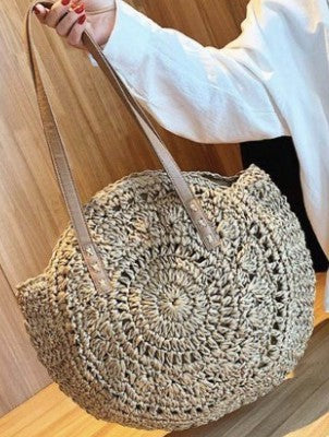 Sandra – Handgefertigte Rattan Strandtasche für Damen