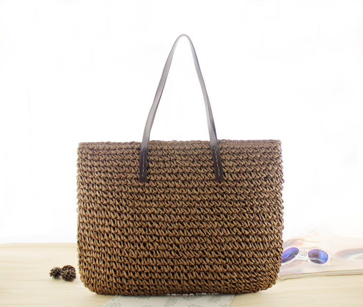 Sandra – Handgefertigte Rattan Strandtasche für Damen