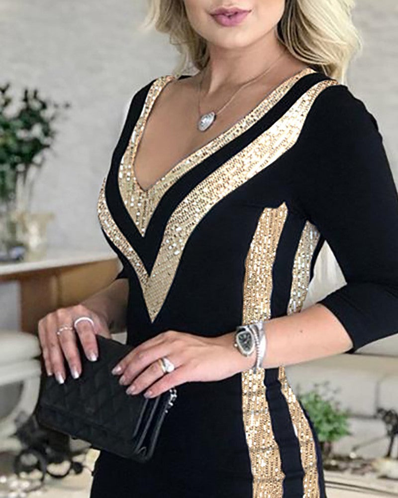 Rachael – Kleid mit Pailletten-Stickerei