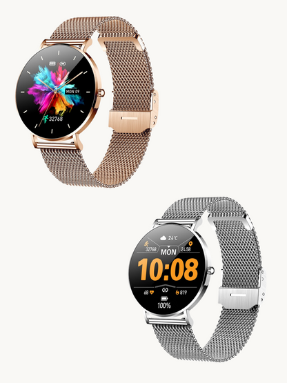 Jessica – Ultra-Dünne Damen-Smartwatch mit Voll-Touch-Display und Vielseitigen Fitness-Funktionen