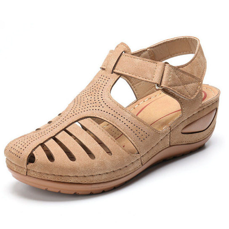 Joy – Retro Wedge-Sandalen mit runder Zehenform für Frauen