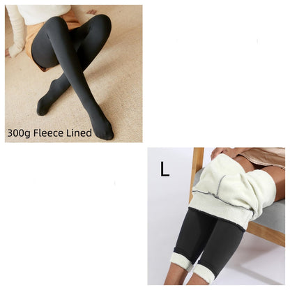 Tracy – Dicke Fleece-Leggings mit transparenter Optik