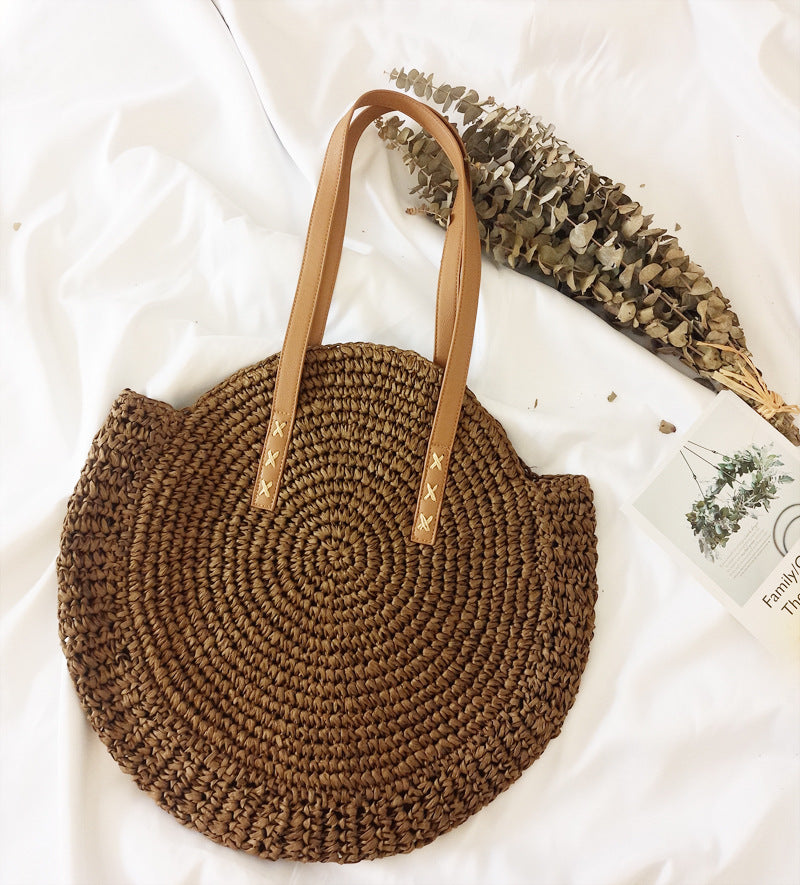 Sandra – Handgefertigte Rattan Strandtasche für Damen