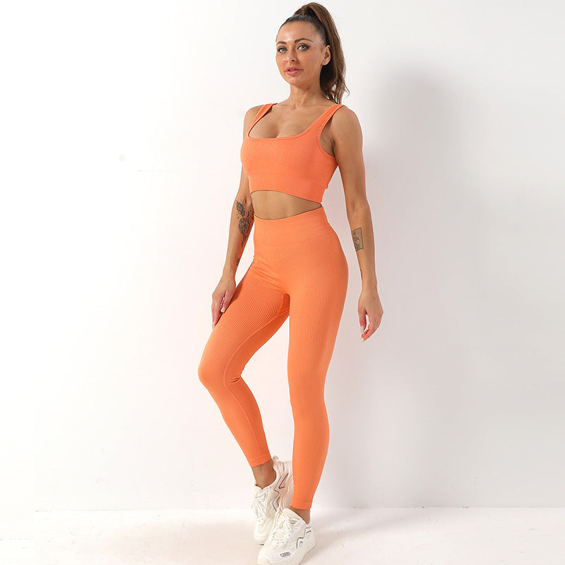 Shirley – 2-teiliges nahtloses Yoga-Set mit hochgeschnittenen Leggings für Damen