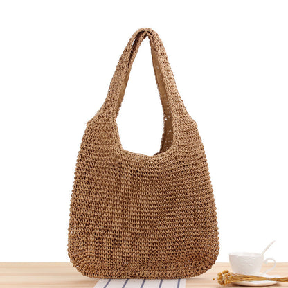 Sandra – Handgefertigte Rattan Strandtasche für Damen