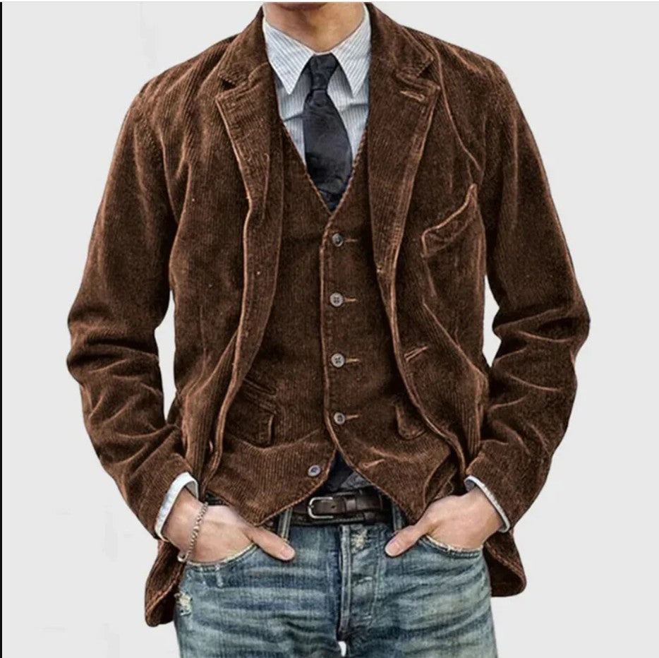 Stewart – Corduroy Jacke Winter Einfarbiger Lässiger Blazer Mode Warmer Herrenmantel