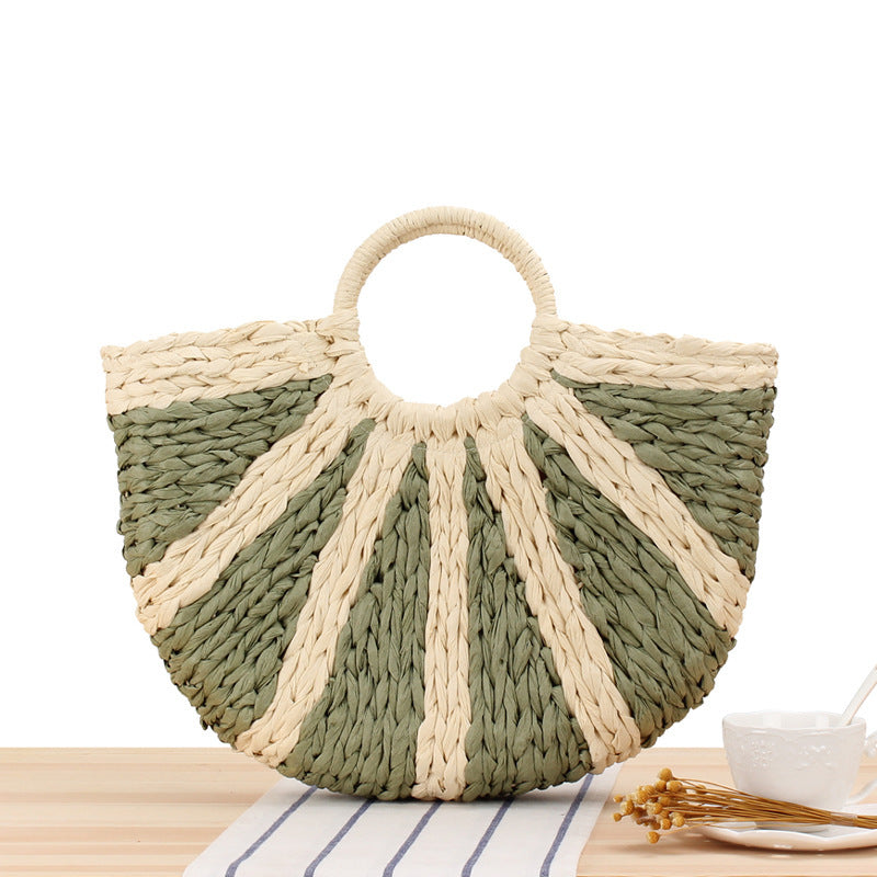 Sandra – Handgefertigte Rattan Strandtasche für Damen