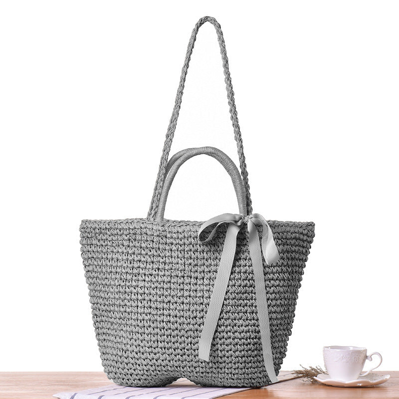 Sandra – Handgefertigte Rattan Strandtasche für Damen