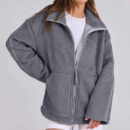 Michelle – Winter-Lapel-Nahtjacke mit Taschen aus hochwertigem Fleece für Damen