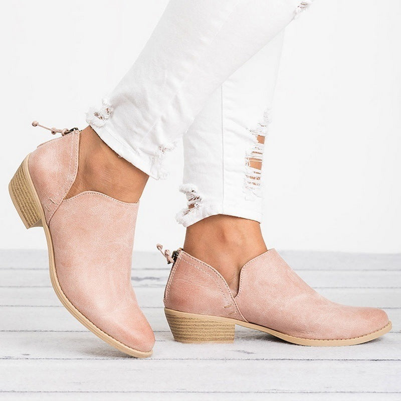 Sandra – Retro Hochhackige Ankle Boots für Damen