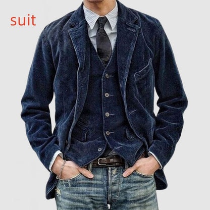 Stewart – Corduroy Jacke Winter Einfarbiger Lässiger Blazer Mode Warmer Herrenmantel