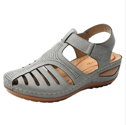 Joy – Retro Wedge-Sandalen mit runder Zehenform für Frauen