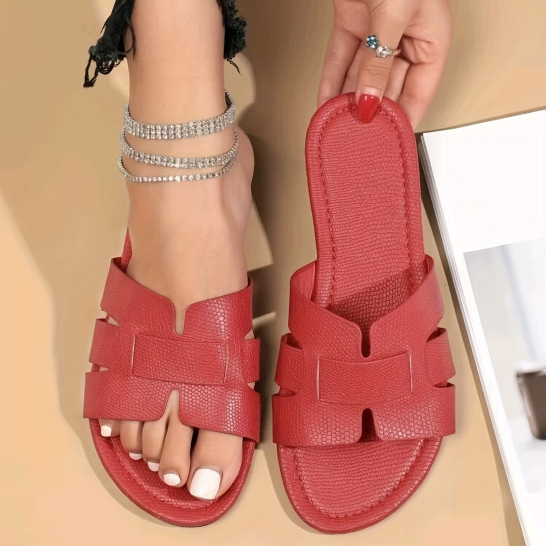 Helen – Flache Sandalen mit quadrater Zehenpartie und hohlem Design für Damen