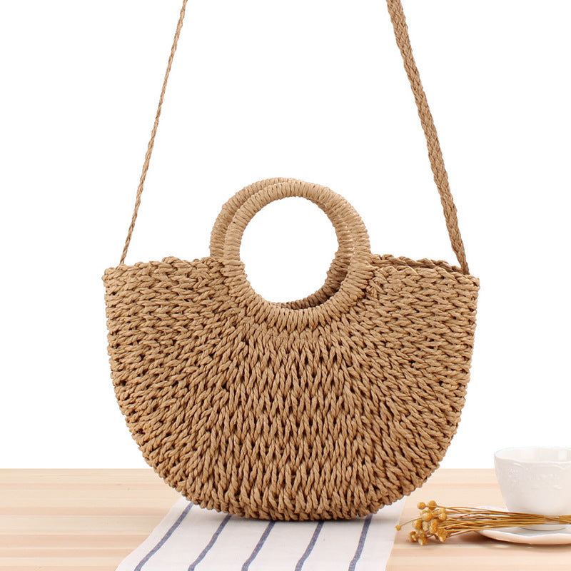 Sandra – Handgefertigte Rattan Strandtasche für Damen