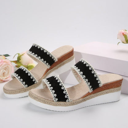 Shirley – Wedge-Sandalen im ethnischen Stil aus Hanfseil für Damen