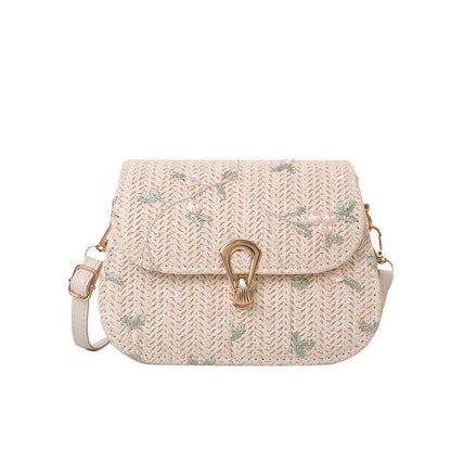 Hannah – Sommerliche Strohtasche mit Blumenmuster