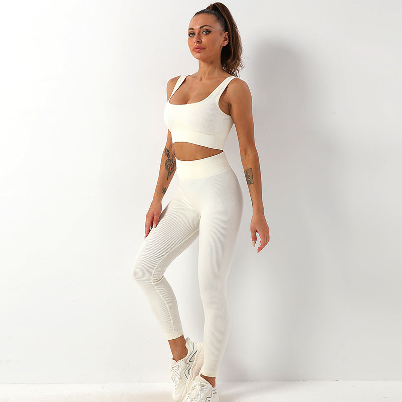 Shirley – 2-teiliges nahtloses Yoga-Set mit hochgeschnittenen Leggings für Damen