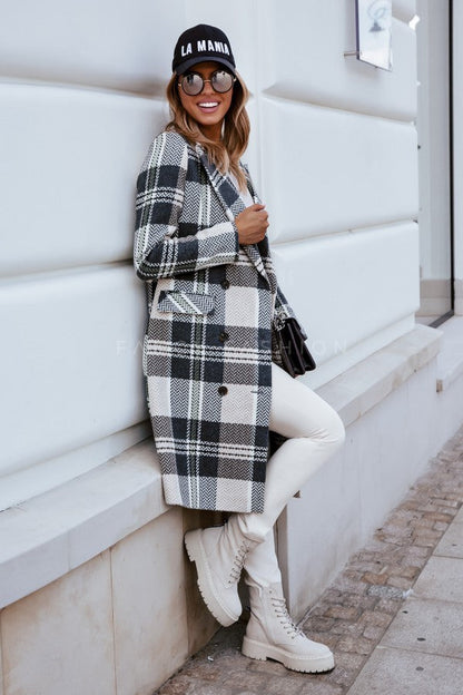 Sue – Plaid Wollmantel für Damen