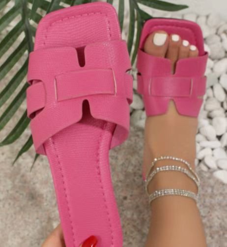 Helen – Flache Sandalen mit quadrater Zehenpartie und hohlem Design für Damen