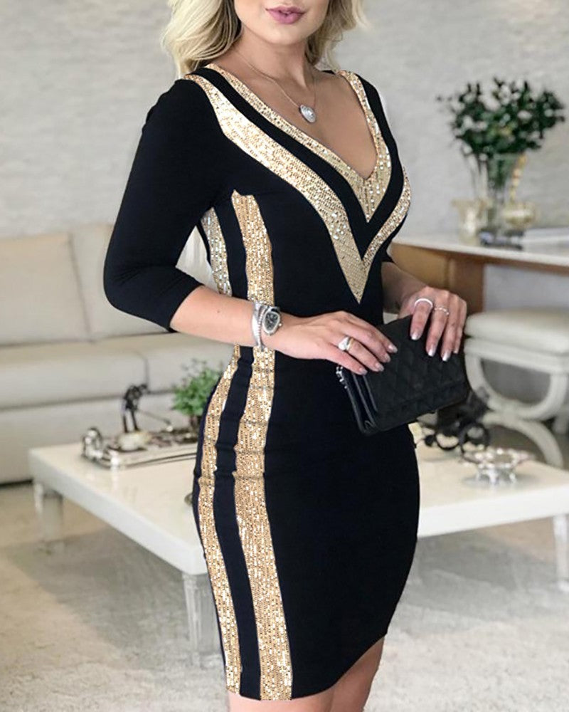 Rachael – Kleid mit Pailletten-Stickerei