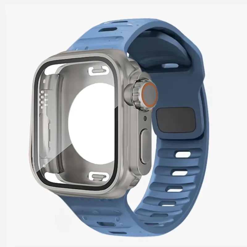 Lisa – Wasserdichtes Unisex-Gehäuse und Silikonband für Apple Watch