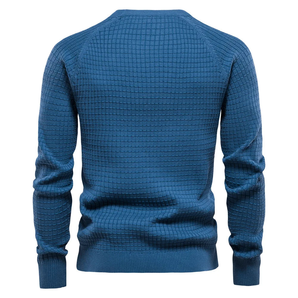 Jason – Klassischer Rundhals-Pullover mit Karo-Muster für Herren