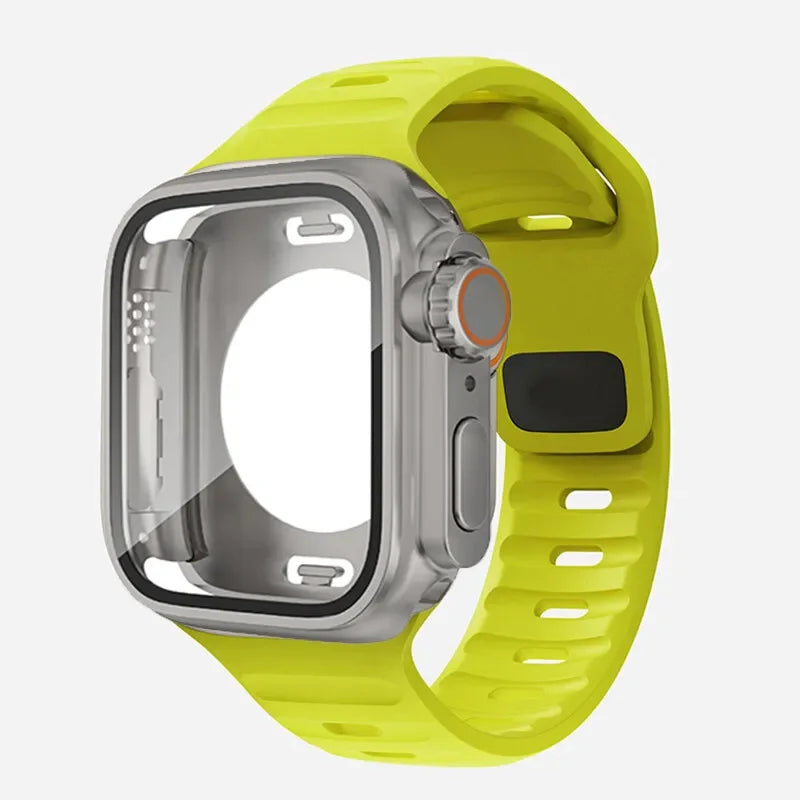 Lisa – Wasserdichtes Unisex-Gehäuse und Silikonband für Apple Watch