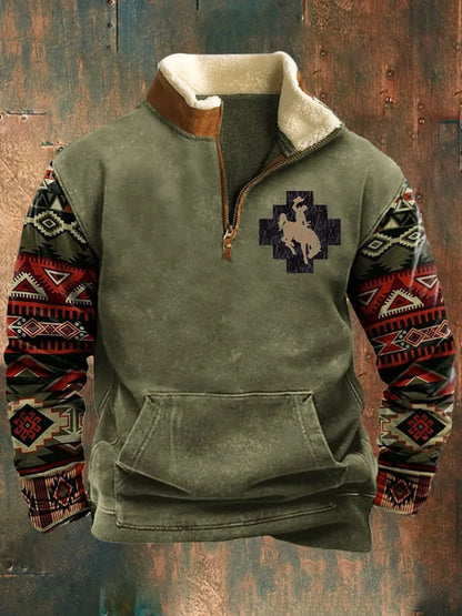 Gary – Vintage 3D Gedruckter Fleece-Pullover