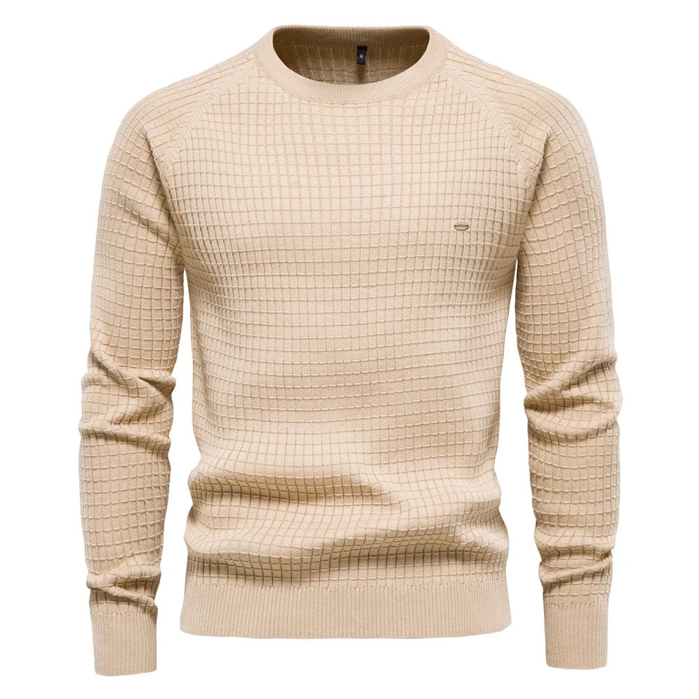 Jason – Klassischer Rundhals-Pullover mit Karo-Muster für Herren